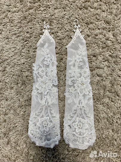 Перчатки-митенки свадебные