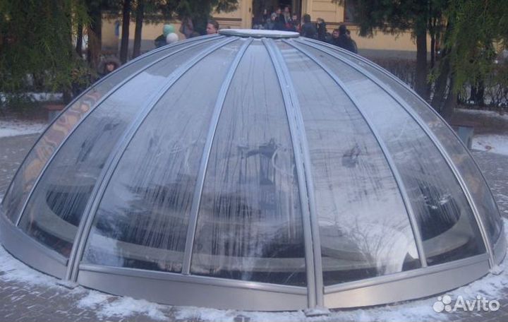 Остекление со стеклянным куполом