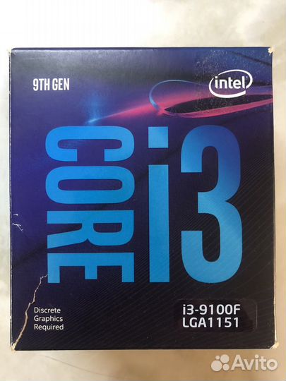 Процессор Intel i3 9100f socket 1151V2 4.2 Ггц