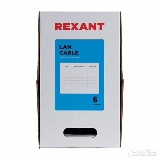 Кабель витая пара U/UTP 4х2х23AWG кат.6 solid 50м