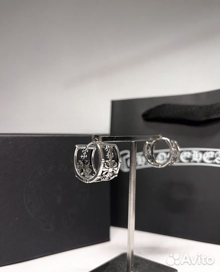 Серьги-колечки Chrome hearts