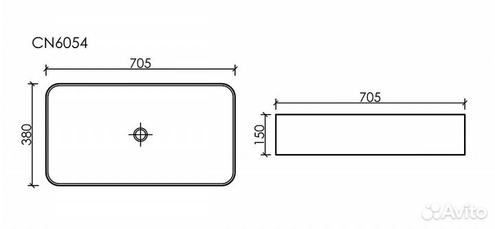 Раковина Ceramicanova element 70 CN6054MW