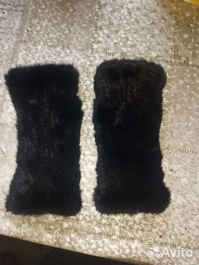 Митенки вязаные из норки