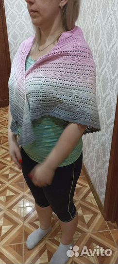 Шаль платок вязаный