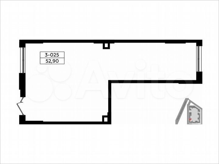 Продается торговое помещение площадью 52.9 кв.м