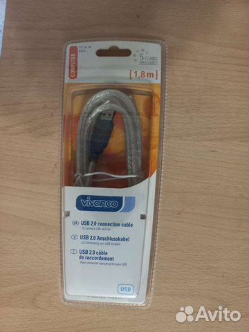 Удлинитель Vivanco USB 2.0 1,8м clear