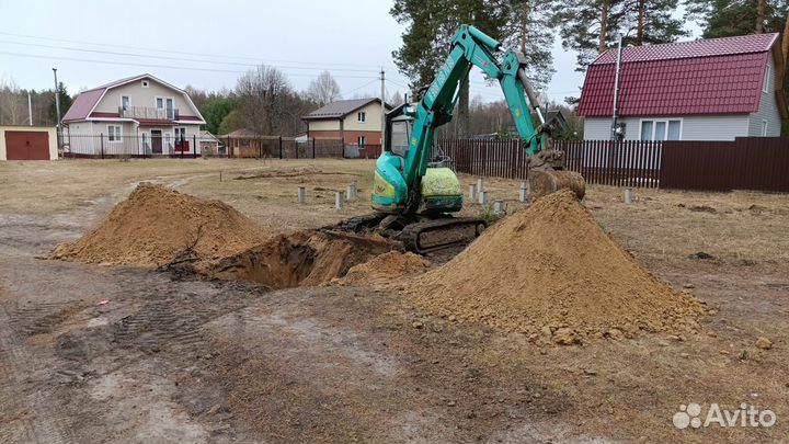 Септик, выгребная яма, кессон из бетонных колец