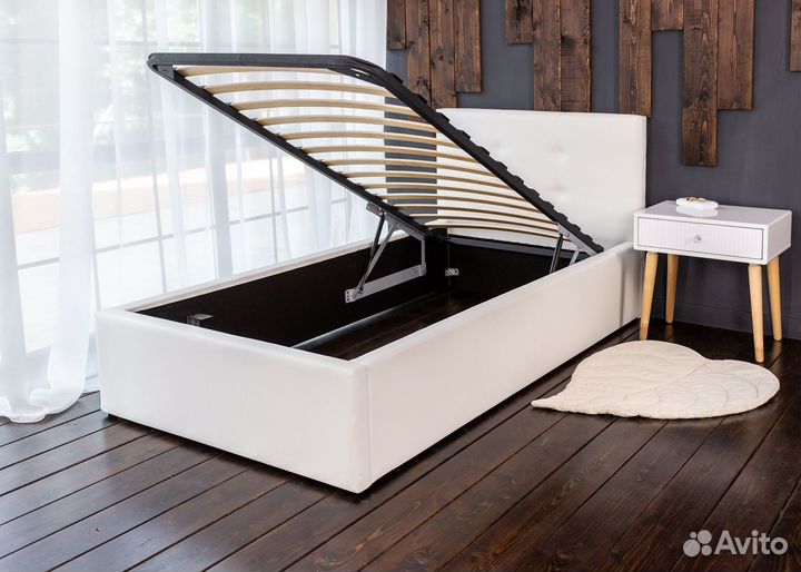 Кровать 90х200 с подъёмным механизмом белая Роза