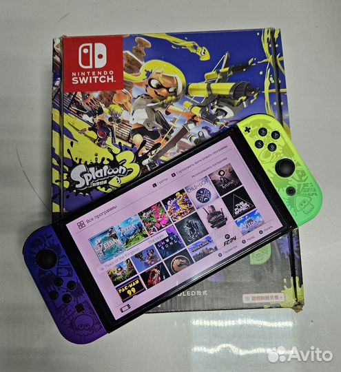 Nintendo switch oled splatoon 3 256gb чипован