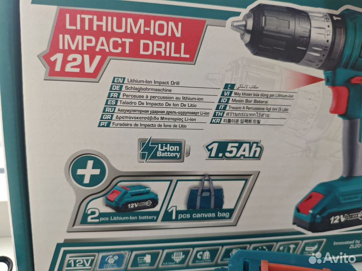 Новая Дрель-Шуруповерт Total Tidli1222