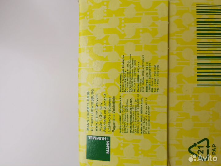 Mann фильтр масляный HU6028Z OM654 и M256