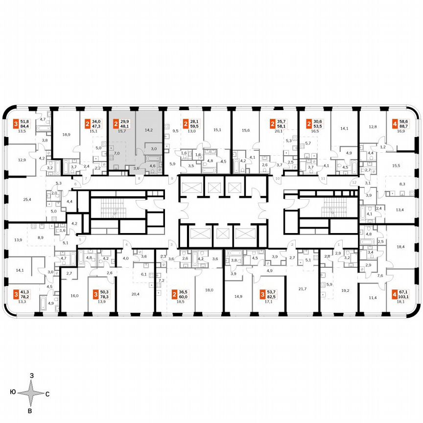 1-к. квартира, 48,1 м², 35/49 эт.