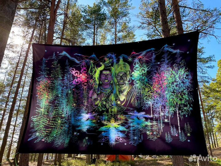 Индийское полотно Шива и Шакти Полотно для медитац