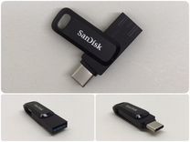 Флешка SanDisk Type-C + USB 100 мб/с