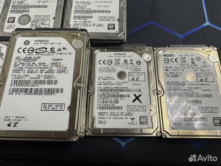 Неисправные hdd hitachi/hgst лот 22 штуки