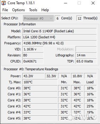 Intel core i5 11400f