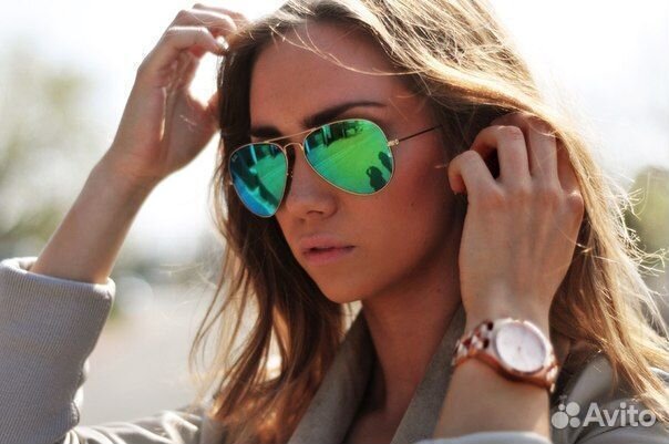 Очки Ray Ban Aviator Polarized Зеленое Стекло