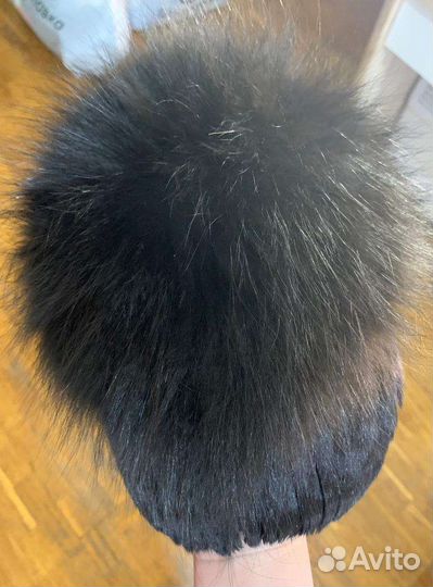 Шапка женская из натуральной норки, теплая