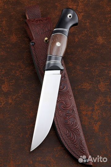 Нож Овод Х12мф рукоять карбон венге черный граб