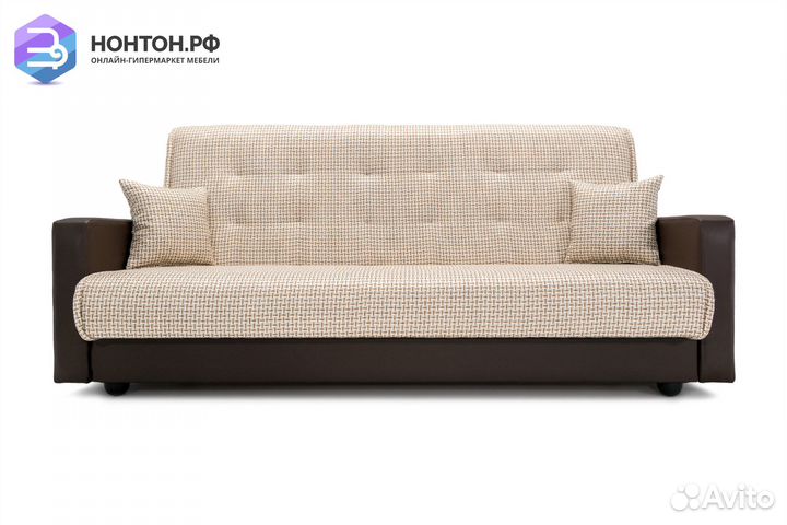 Диван книжка Лондон рогожка микс бежевая