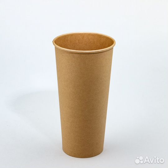 Стакан картонный 500мл 1сл. крафт (коричневый) d9