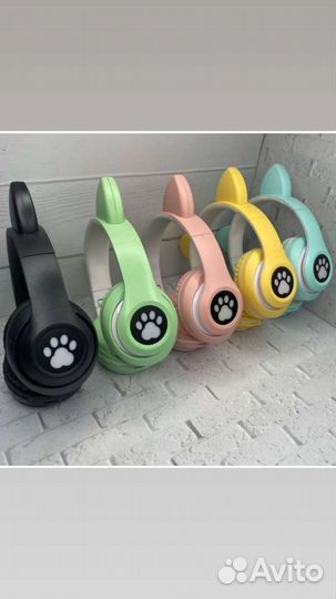 Беспроводные детские наушники котик