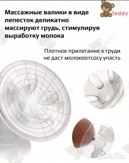 Молокоотсос электрический новый голубой