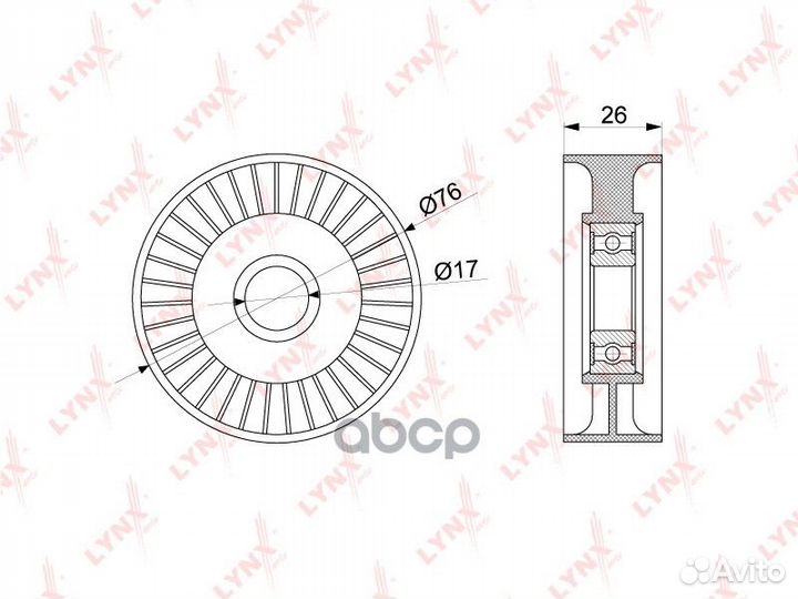 Ролик натяжной приводного ремня PB5264 lynxauto