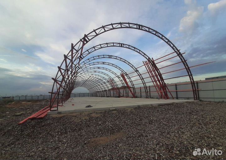 Ангар из сэндвич панели