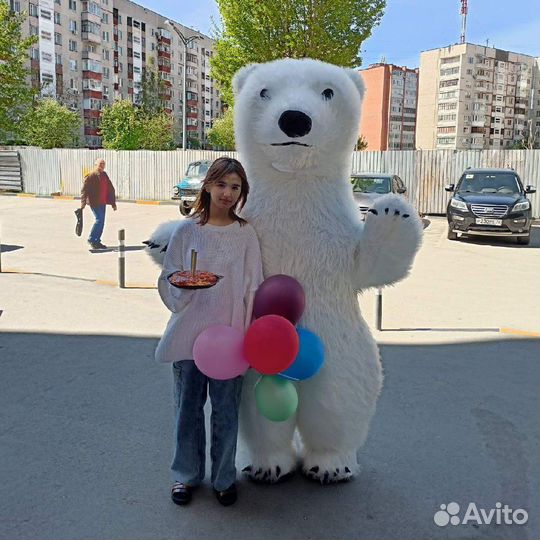 Ростовая кукла белый медведь поздравление