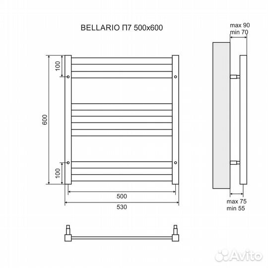 Полотенцесушитель водяной Lemark Bellario LM68607