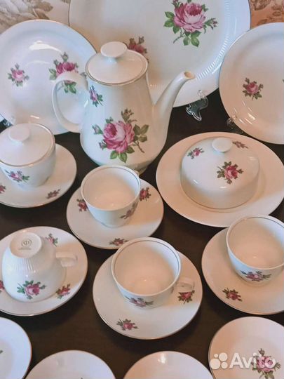 Чайно-кофейный сервиз гдр Кольдиц винтаж