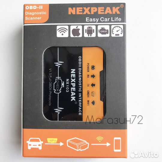 Автосканер Nexpeak OBD2 ELM327 v1.5 WiFi чип PIC