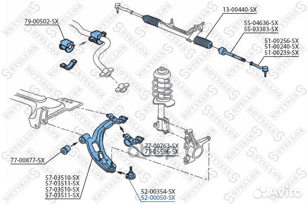 Опора шаровая Fiat Doblo all 00 52-00050-SX S