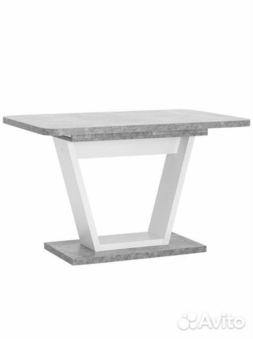 Стол Vector 120-160*80 бетон/белый