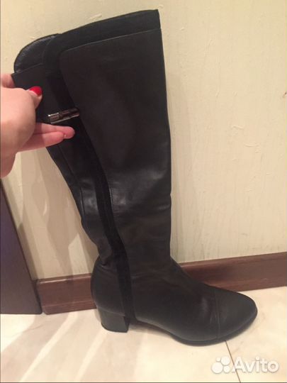 Кожаные осенние сапоги