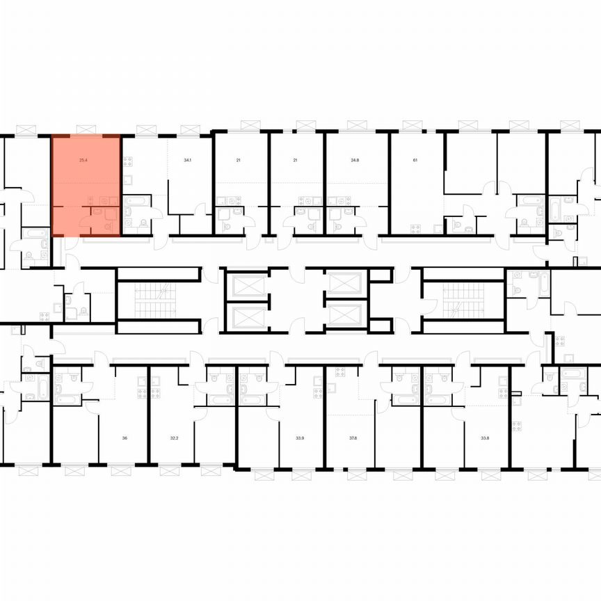 Квартира-студия, 25,4 м², 11/24 эт.