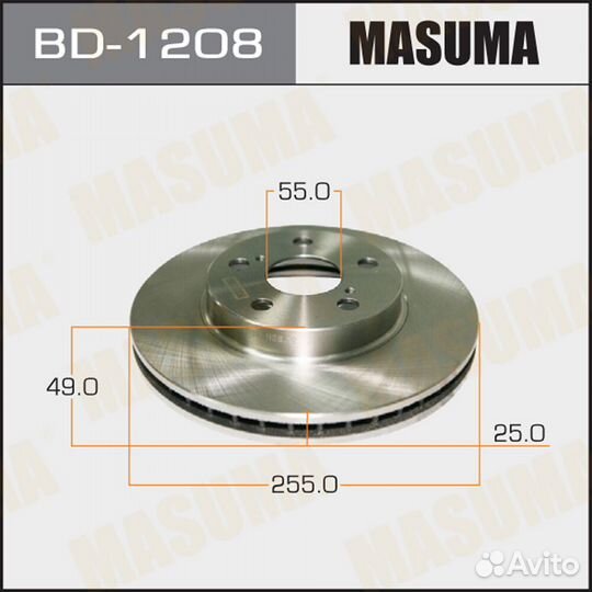 Диск тормозной Masuma BD-1208