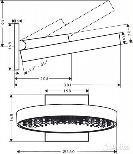 Верхний душ Hansgrohe Rainfinity 26230990 Золото