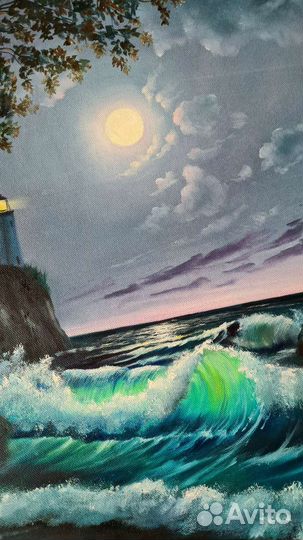 Картина маслом на холсте море пейзаж