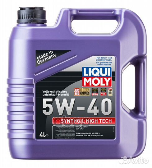 LiquiMoly 5W40 Synthoil High Tech (4L) масло
