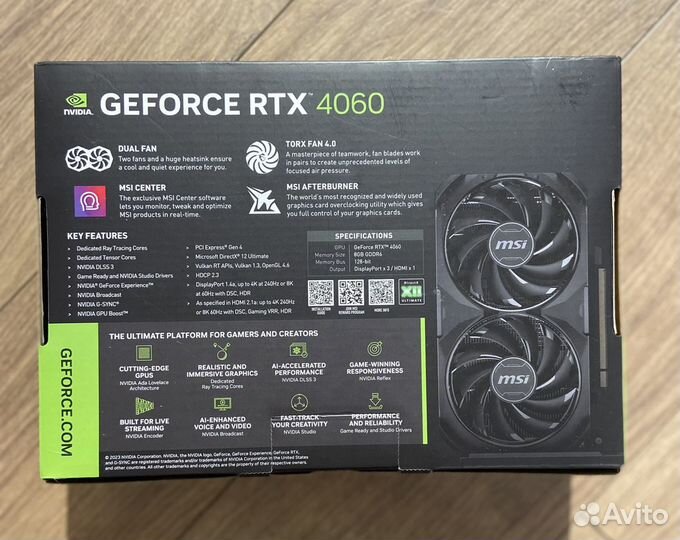 Видеокарта msi rtx 4060