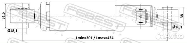 Амортизатор задний febest 12110-020R