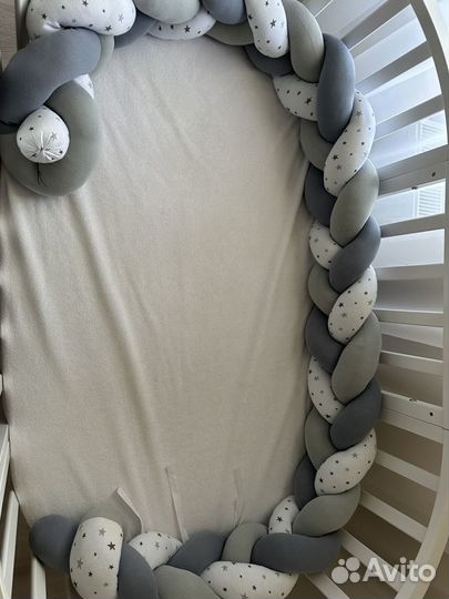 Кроватка-трансформер круглая с комплектом матрасов