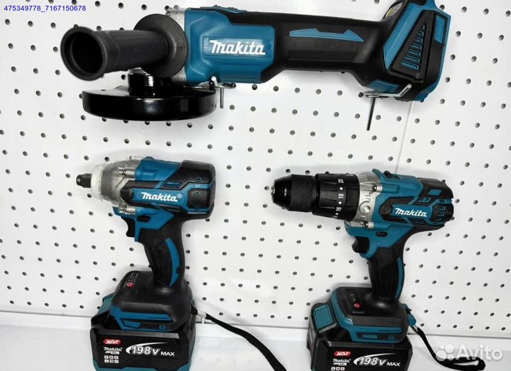 Набор Makita 3В1 Шуруповерт+ушм+Гайковерт