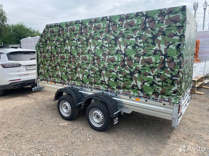 Двухосный прицеп с тентом аэро 150 см мзса 817732