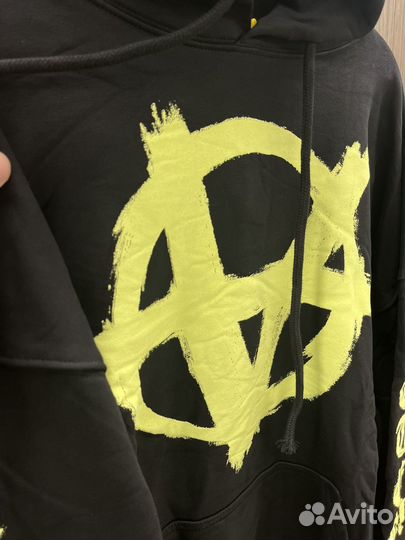 Худи Vetements Anarchy черное оверсайз хит 2024