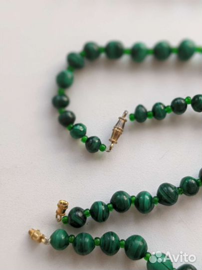 Бусы малахит, бирюза