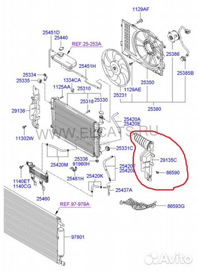 Воздуховод радиатора Tucson iX35 29135-2E000