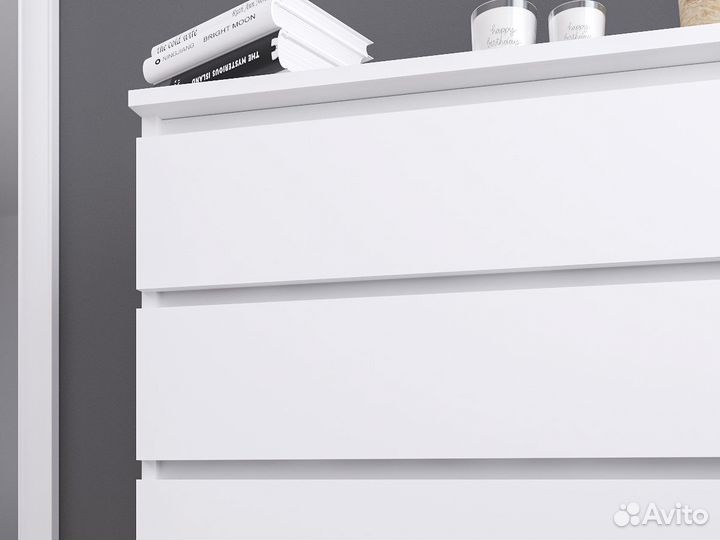 Высокий белый Комод с 5 ящиками в спальню, коридор